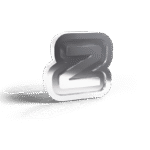 Lettre Z en 3d éclairé de la droite vers la gauche avec des reflets