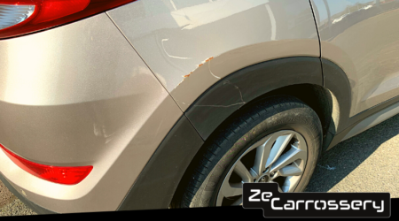 Rayure carrosserie aile voiture