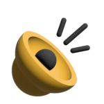 Picto en 3D représentant une cloche qui émet du son.
