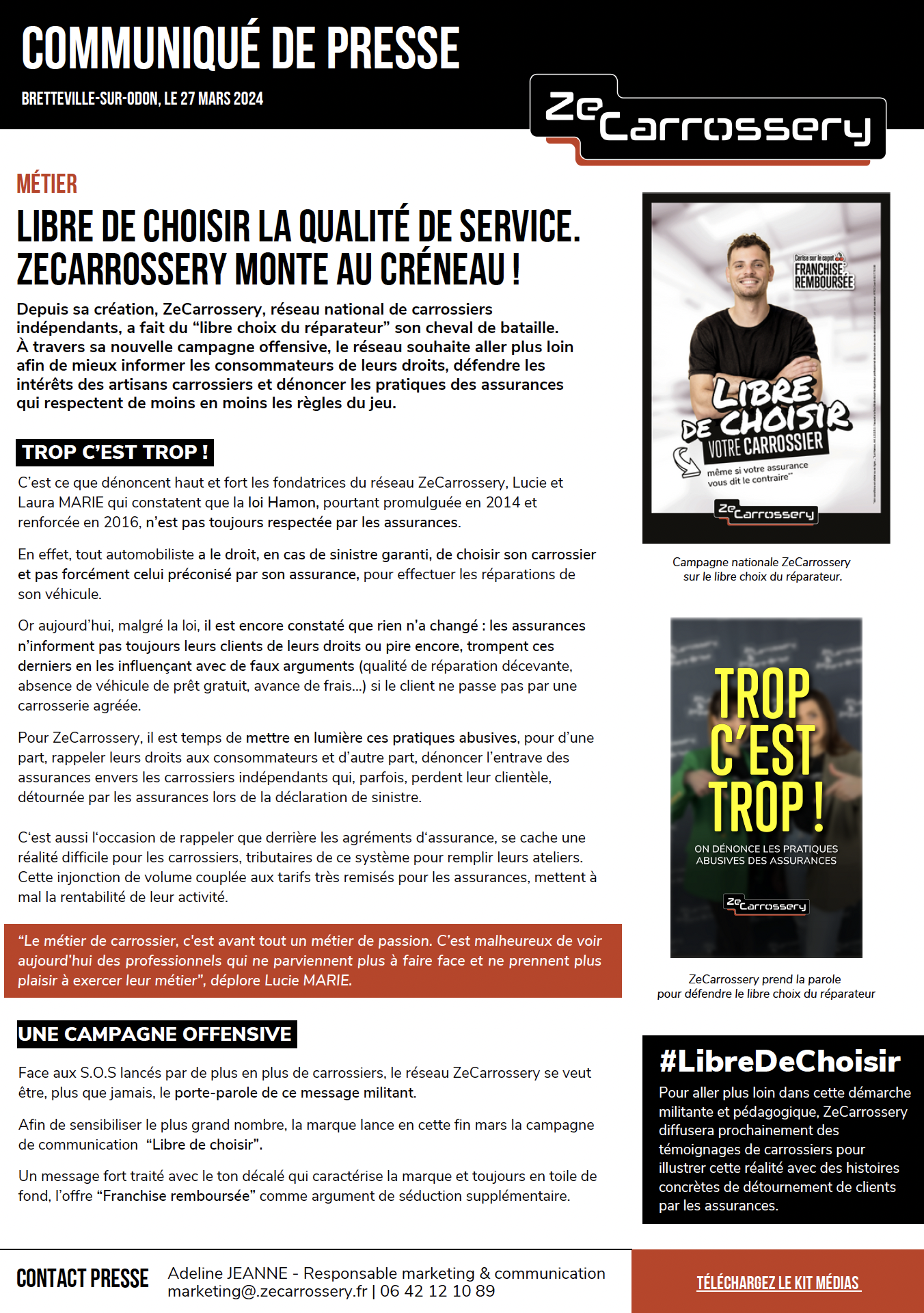 Libre de choisir la qualité de service, ZeCarrossery monte au créneau !