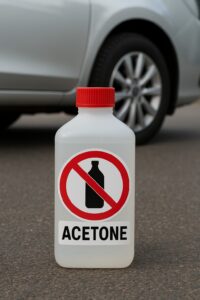 Produits à éviter pour enlever de la peinture sur une carrosserie de voiture.