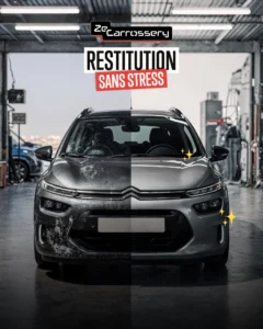 photo avant/après d'une restitution de véhicule chez ZeCarrossery 