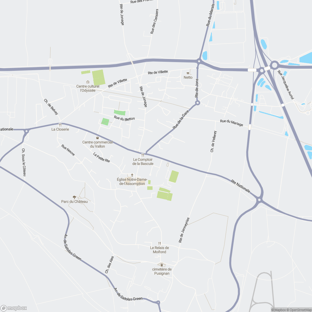 Carte de localisation de A.s. Auto – Garage Litaudon à Pusignan